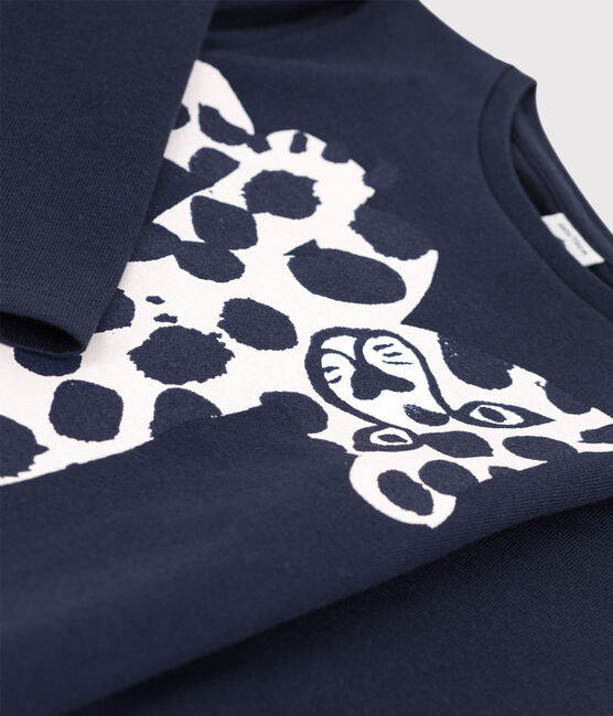 Tee-shirt manches longues en jersey enfant fille bleu SMOKING