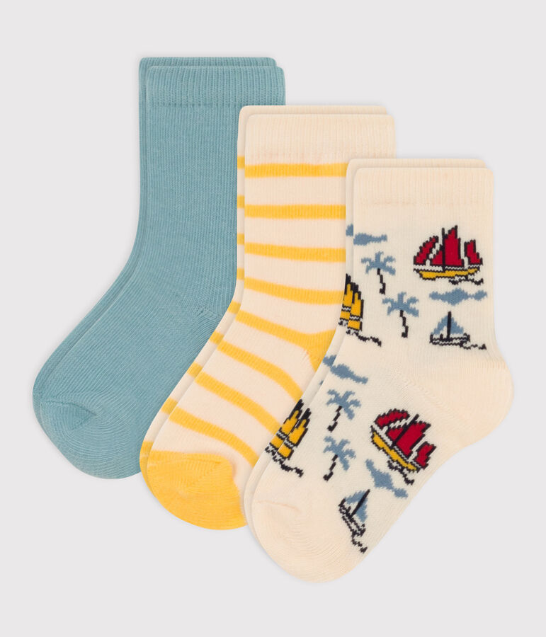 Lot de 3 paires de chaussettes exploratuers en jersey de coton b&eacute;b&eacute; multicouleur