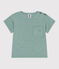Effen katoenen T-shirt met korte mouwen voor baby's groen PAUL