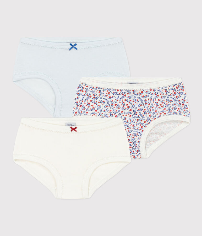 Set van 3 meisjesslips met bloemetjes in katoen variante 1