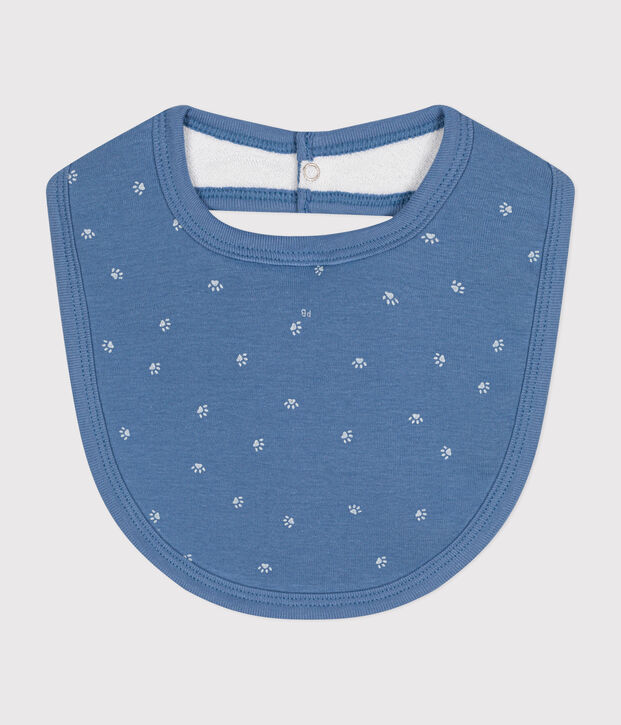 Bavoir b&eacute;b&eacute; en coton bleu/blanc
