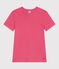 Effen katoenen T-shirt L'Iconique voor dames roze PEONIA