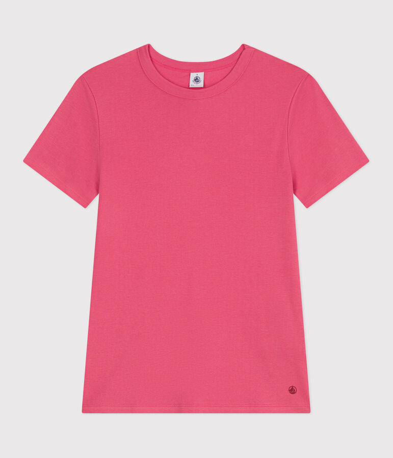 Effen katoenen T-shirt L'Iconique voor dames roze