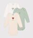 Lot de 3 bodies manches longues en coton bébé