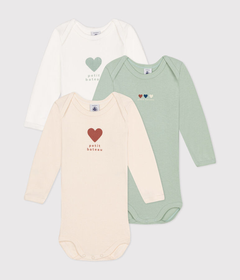 Lot de 3 bodies manches longues en coton b&eacute;b&eacute; variante 1