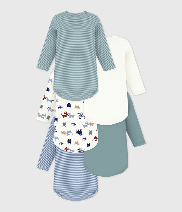 Setje van katoenen body's met lange mouwen en print voor baby's multicouleur