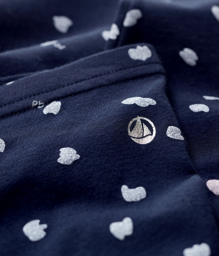 Meisjeslegging van jersey elastaan blauw/multicouleur