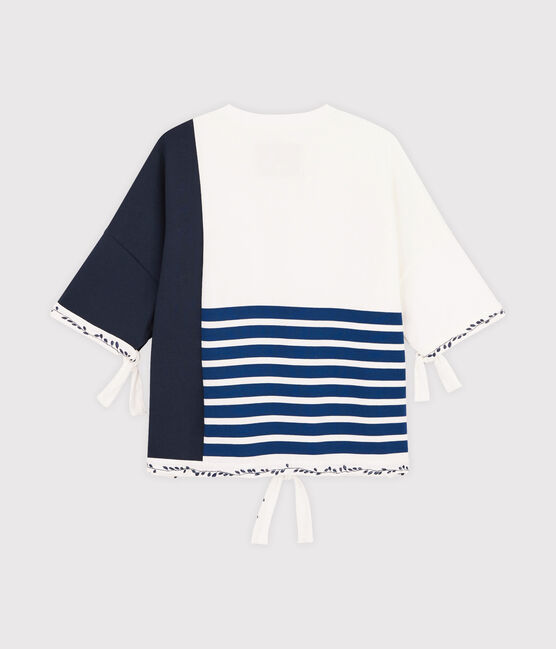 Marinière Femme Christoph Rumpf x Petit Bateau blanc MARSHMALLOW/bleu SMOKING