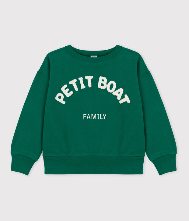Sweater in molton voor meisjes/jongens groen