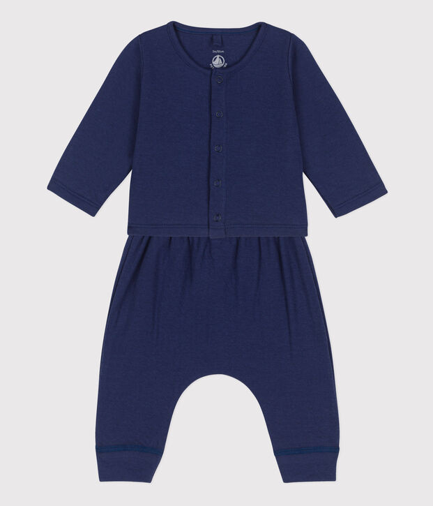 Set met 2 stuks in biologisch tubic voor baby's blauw