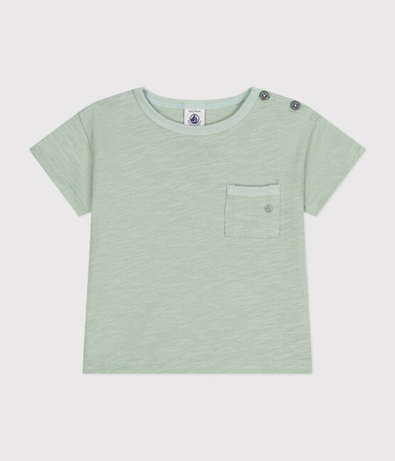 Tee-shirt manches courtes en jersey flammé bébé vert HERBIER