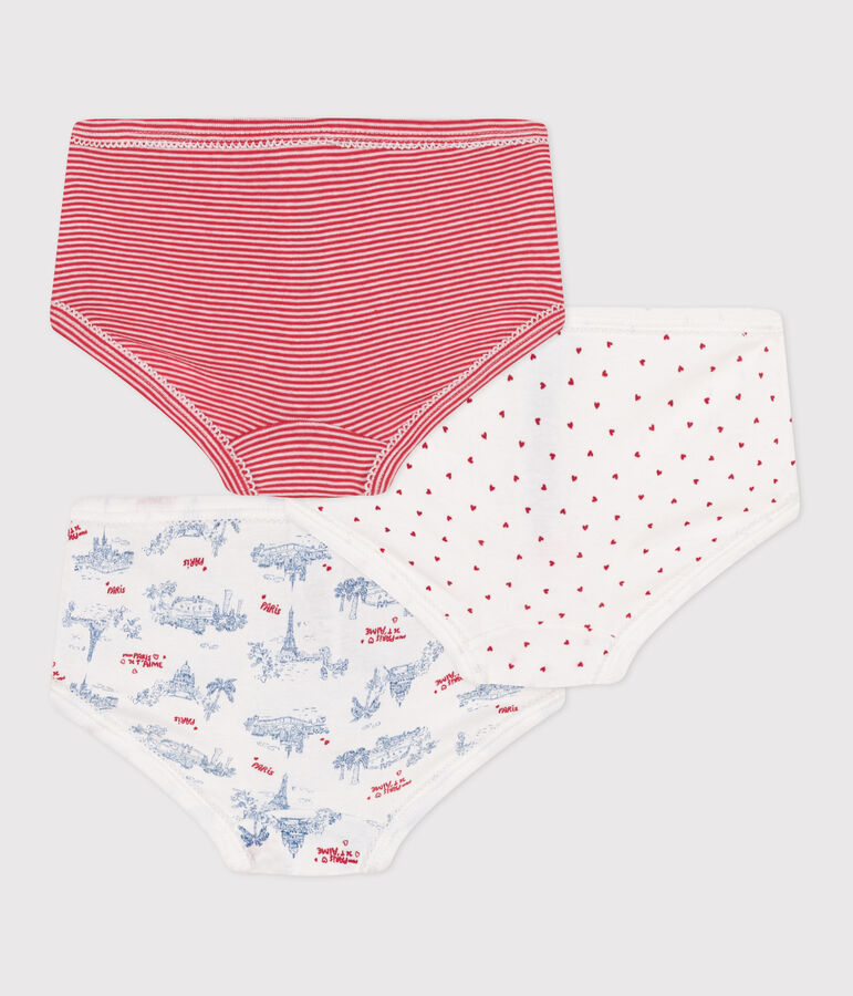 Set van 3 katoenen slips met hoge taille en print van Parijs voor kinderen variante 1