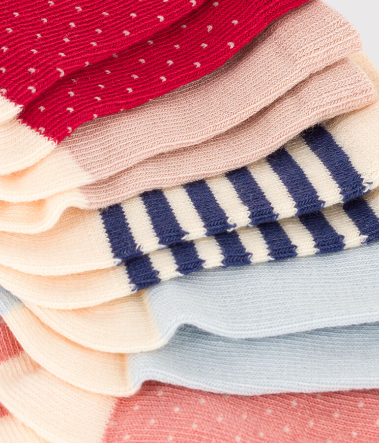 Lot de 5 paires de chaussettes pois en jersey de coton b&eacute;b&eacute; multicouleur