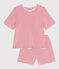 Pyjama short femme en coton à rayures rouge MARSHMALLOW/ SPI