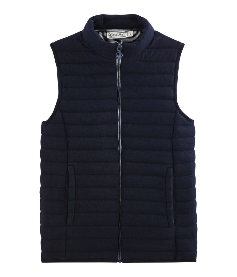 Doudoune sans manche tubique femme bleu