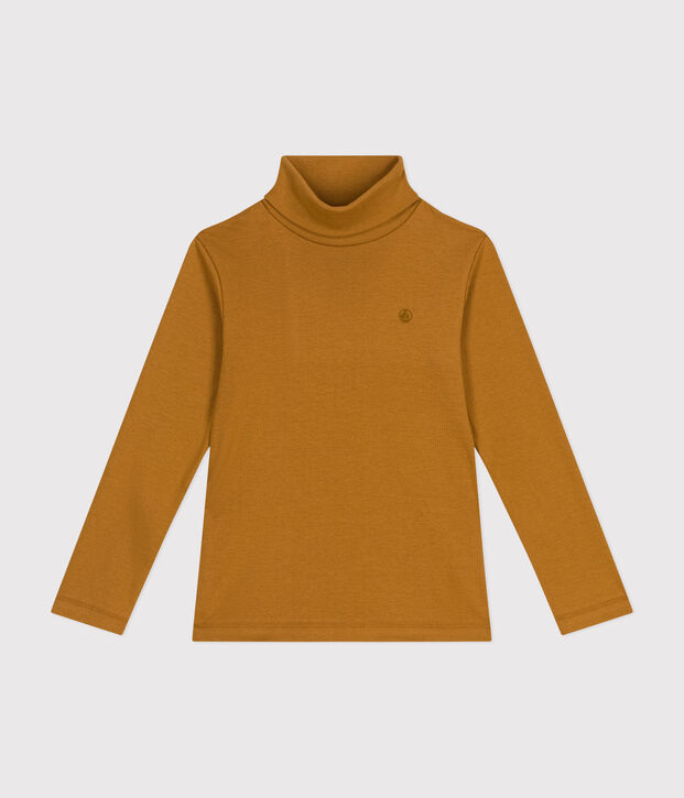 Sous-pull en coton enfant fille / gar&ccedil;on marron