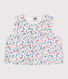 Mouwloos babyjasje in poplin met bloemenprint
