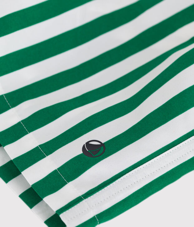 Gestreepte zwemshort voor kinderen groen/groen