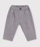 Pantalon b&eacute;b&eacute; en flanelle unie gris