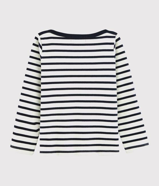Jersey marinière voor meisjes - jongens wit MARSHMALLOW/blauw SMOKING