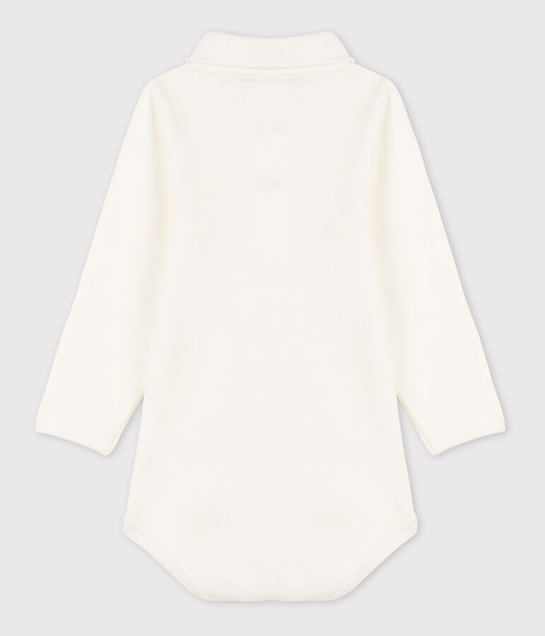 Body b&eacute;b&eacute; col polo en coton uni blanc