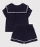 Tweedelig katoenen babysetje met marinedetails blauw SMOKING
