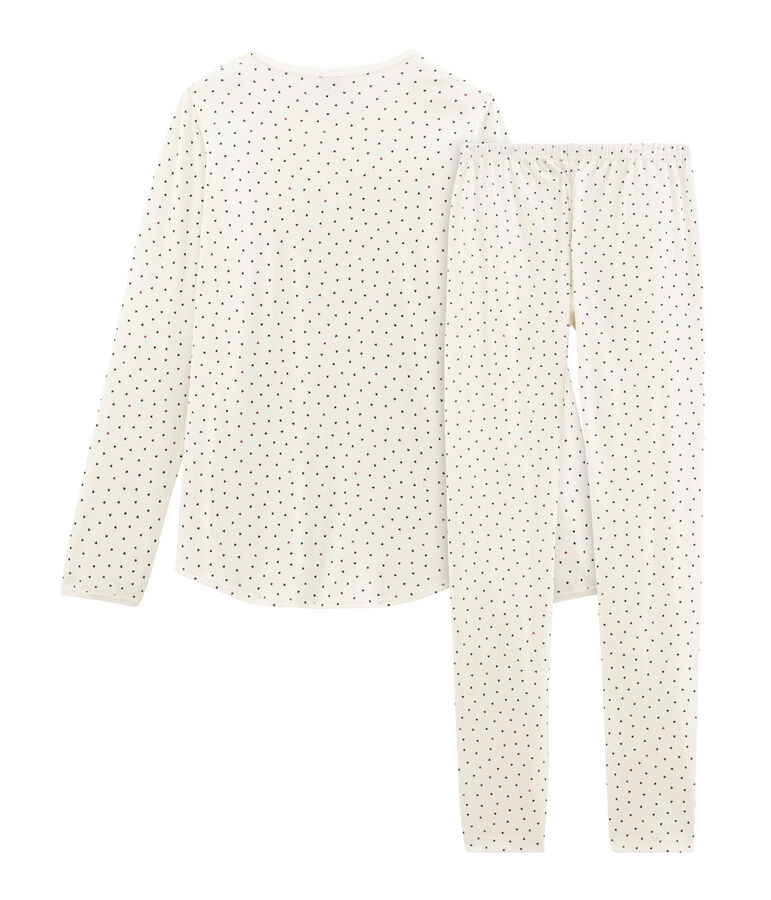 Pyjama fille en c&ocirc;te blanc/multicouleur