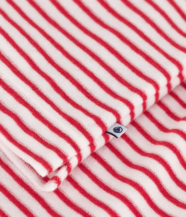 Gestreepte korte pyjama van badstofkatoen voor kinderen rood/rood