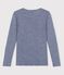 Gestreept Dames t-shirt van wol en katoen blauw SMOKING/wit MARSHMALLOW