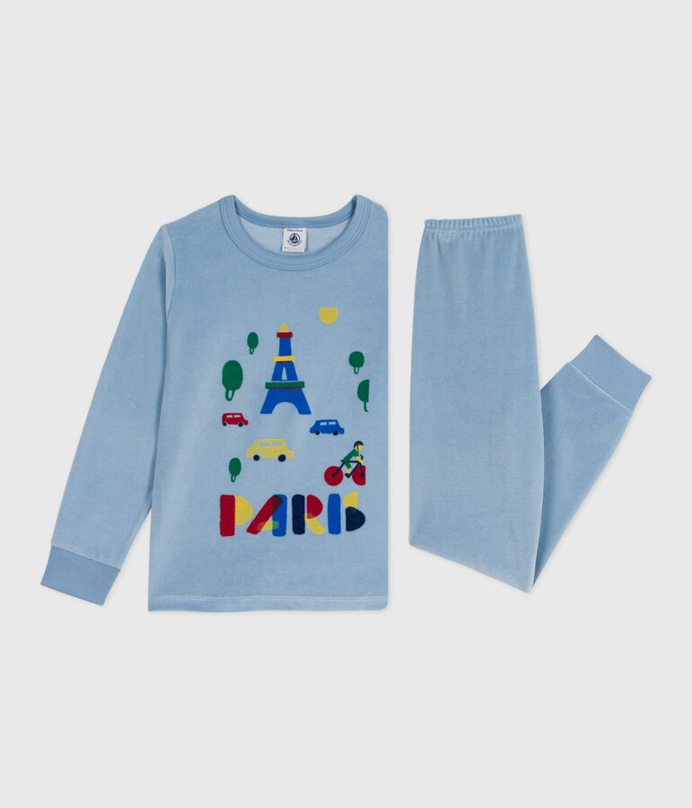 Fluwelen kinderpyjama blauw