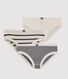 Lot de 3 culottes rayées fille