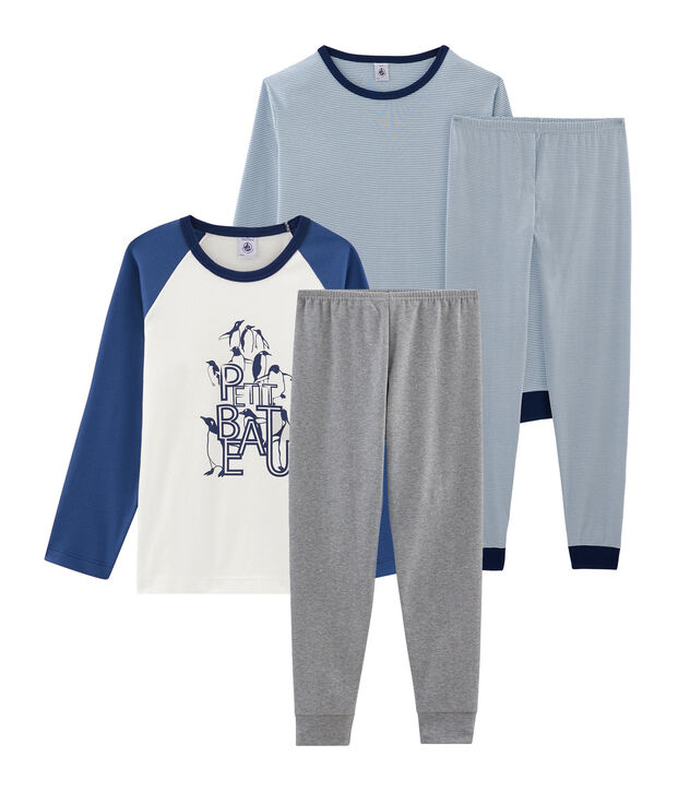 Duo de pyjamas petit gar&ccedil;on en c&ocirc;te multicouleur