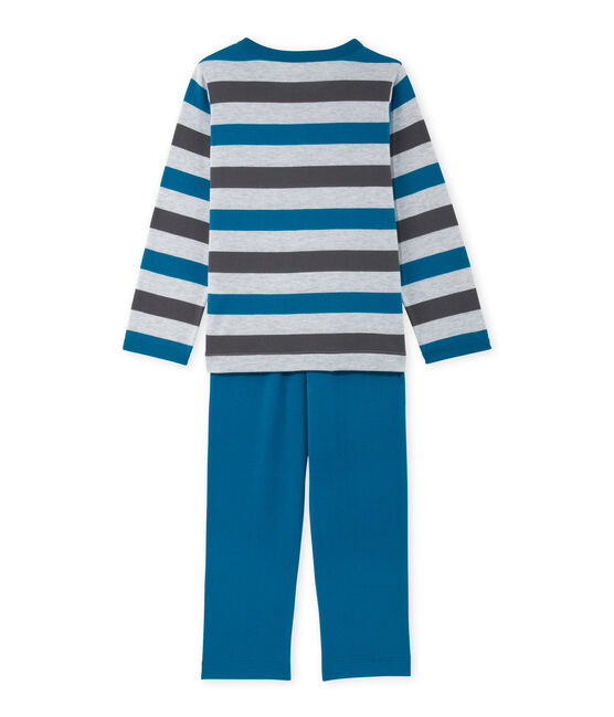 Pyjama garçon en jersey rayé gris POUSSIERE/gris MAKI/ POUSSIERE