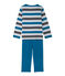 Pyjama garçon en jersey rayé gris POUSSIERE/gris MAKI/ POUSSIERE
