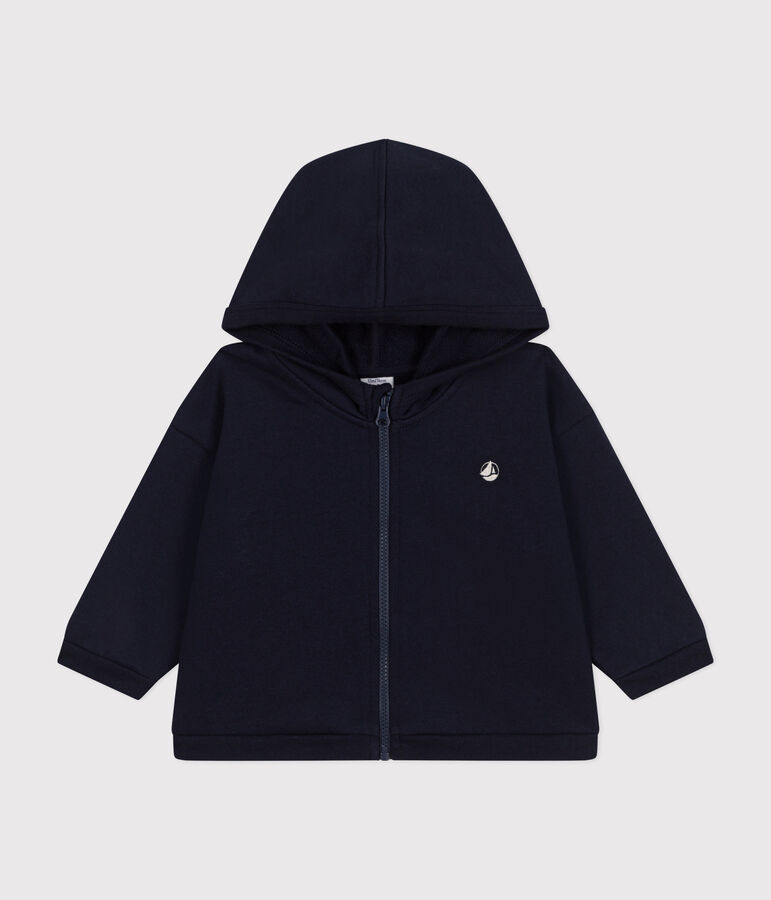 Sweatshirt met kap in molton voor baby. blauw