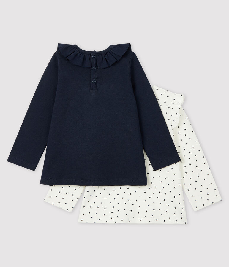 Lot de 2 blouses b&eacute;b&eacute; fille multicouleur