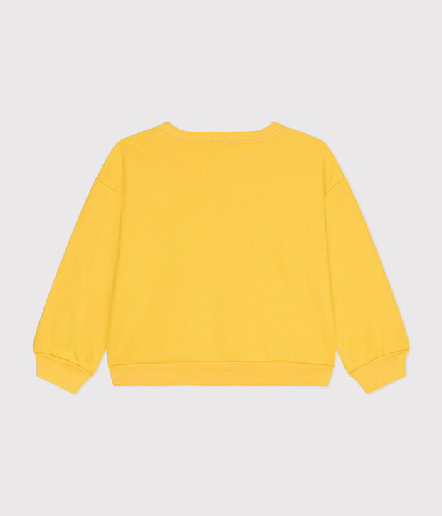 Sweatshirt en molleton l&eacute;ger enfant fille jaune