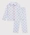 Pyjama boutonn&eacute; enfant en coton &agrave; c&oelig;urs blanc/multicouleur
