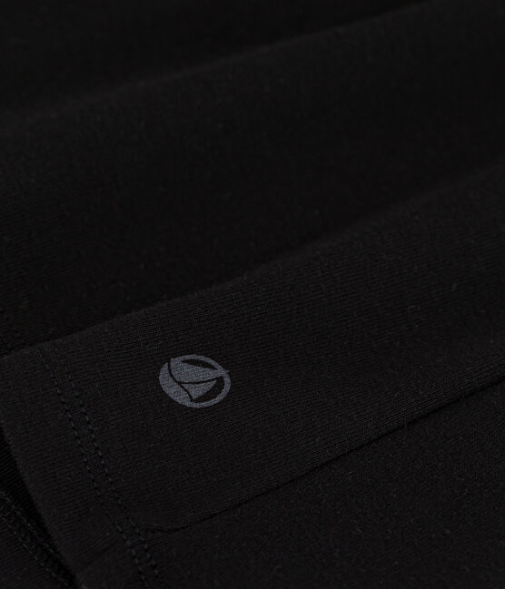 L'Iconique, T-shirt met korte mouw van effen ribstof voor dames zwart BLACK