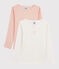 Set met 2 T-shirts lange mouwen meisjes met hartjes variante 1