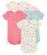 Set van 5 rompertjes met korte mouwen voor baby meisjes