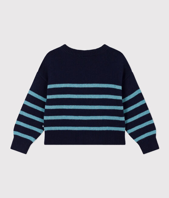 Pull rayé en laine et coton enfant fille / garçon SMOKING/ AZUL