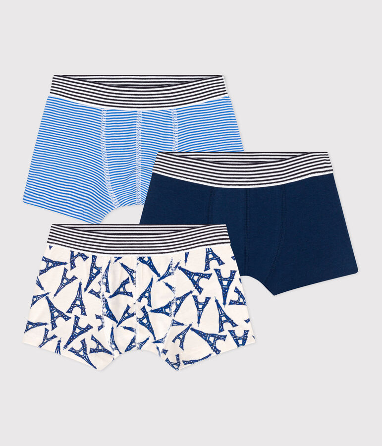 Set met drie katoenen boxershorts met motief van Parijs voor kinderen multicouleur