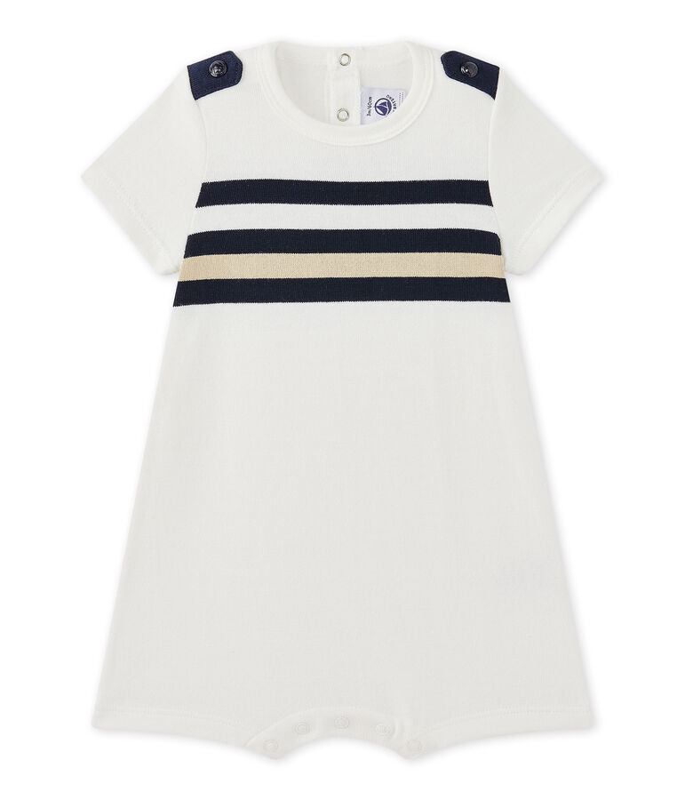 Combicourt b&eacute;b&eacute; gar&ccedil;on manches courtes blanc MARSHMALLOW/blanc MULTICO