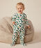 Babypyjama van geruwde fleece met kerstboomprint wit AVALANCHE/ MULTICO