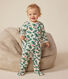 Babypyjama van geruwde fleece met kerstboomprint