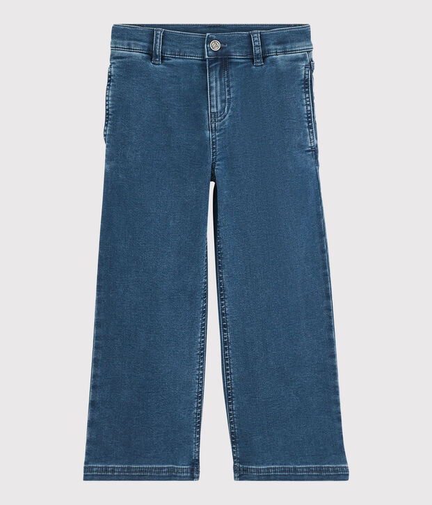 Pantalon flare en denim bio enfant fille bleu