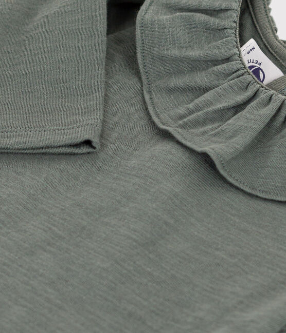 Gevlamde blouse met lange mouwen in jersey voor baby's groen THUYA