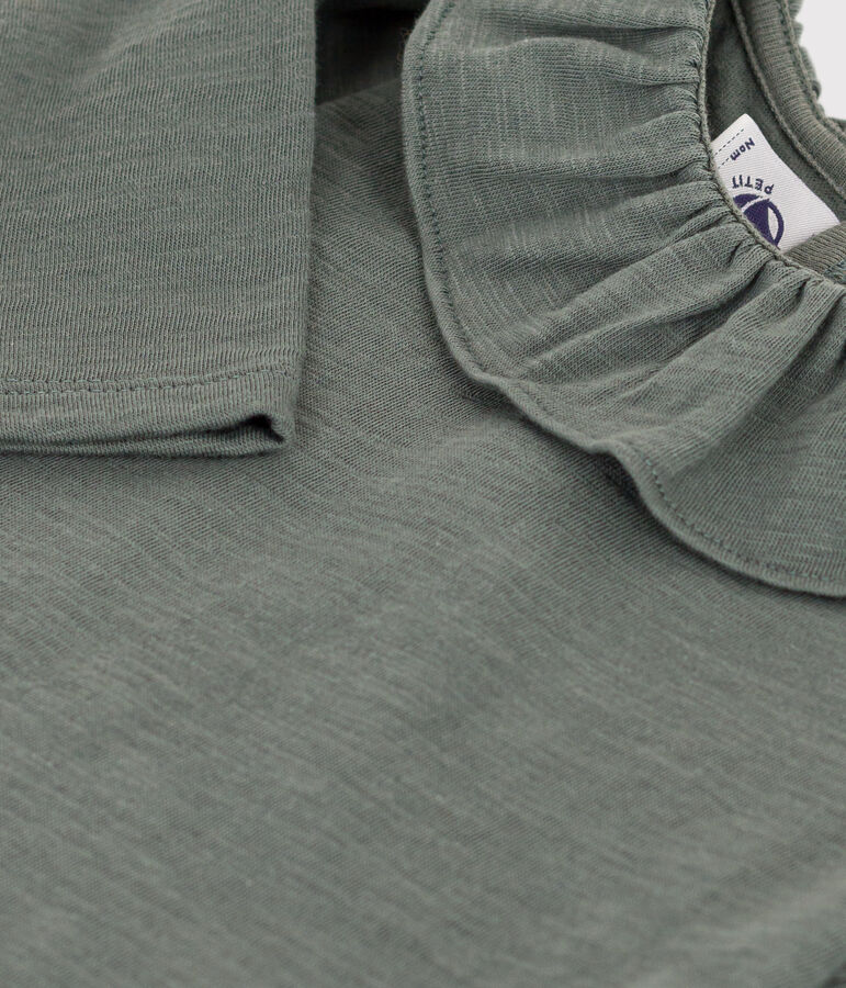 Gevlamde blouse met lange mouwen in jersey voor baby's groen