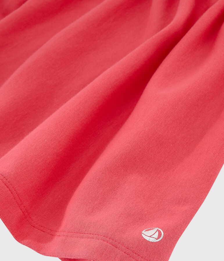 Robe manches courtes en coton enfant fille rose